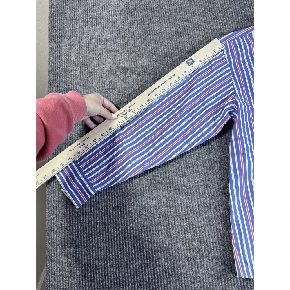 Chelsea Cambell Striped Cotton Shirt Size 10 Blue Red Yellow Classic vintage - Picture 7 of 7